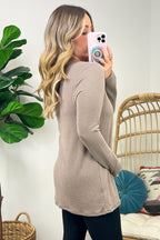  Fall Into Me Ribbed Henley Button Top - FINAL SALE - Madison and Mallory