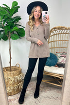  Fall Into Me Ribbed Henley Button Top - FINAL SALE - Madison and Mallory