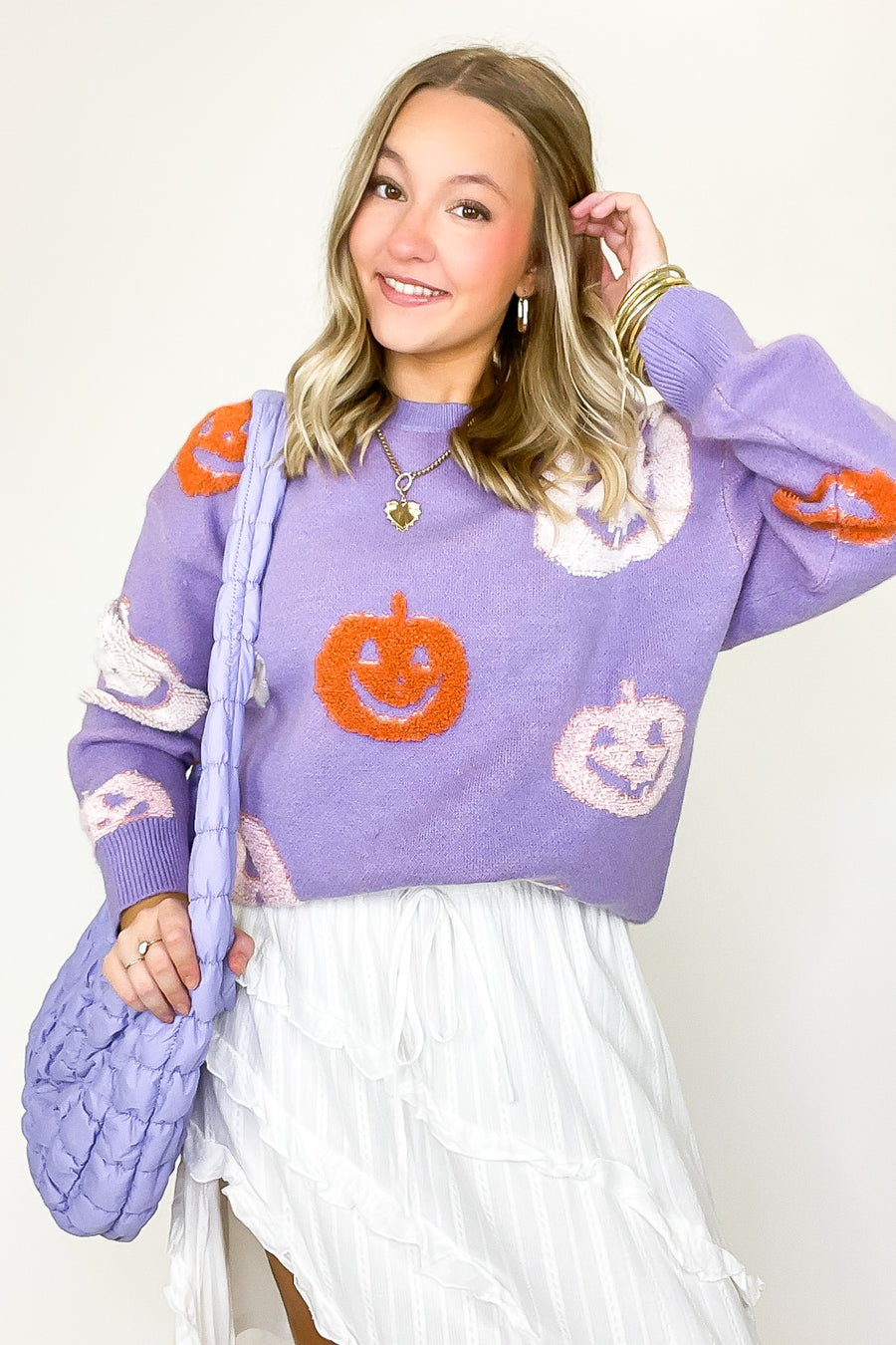 Fall Frosting Pumpkin Knit Sweater - Madison and Mallory