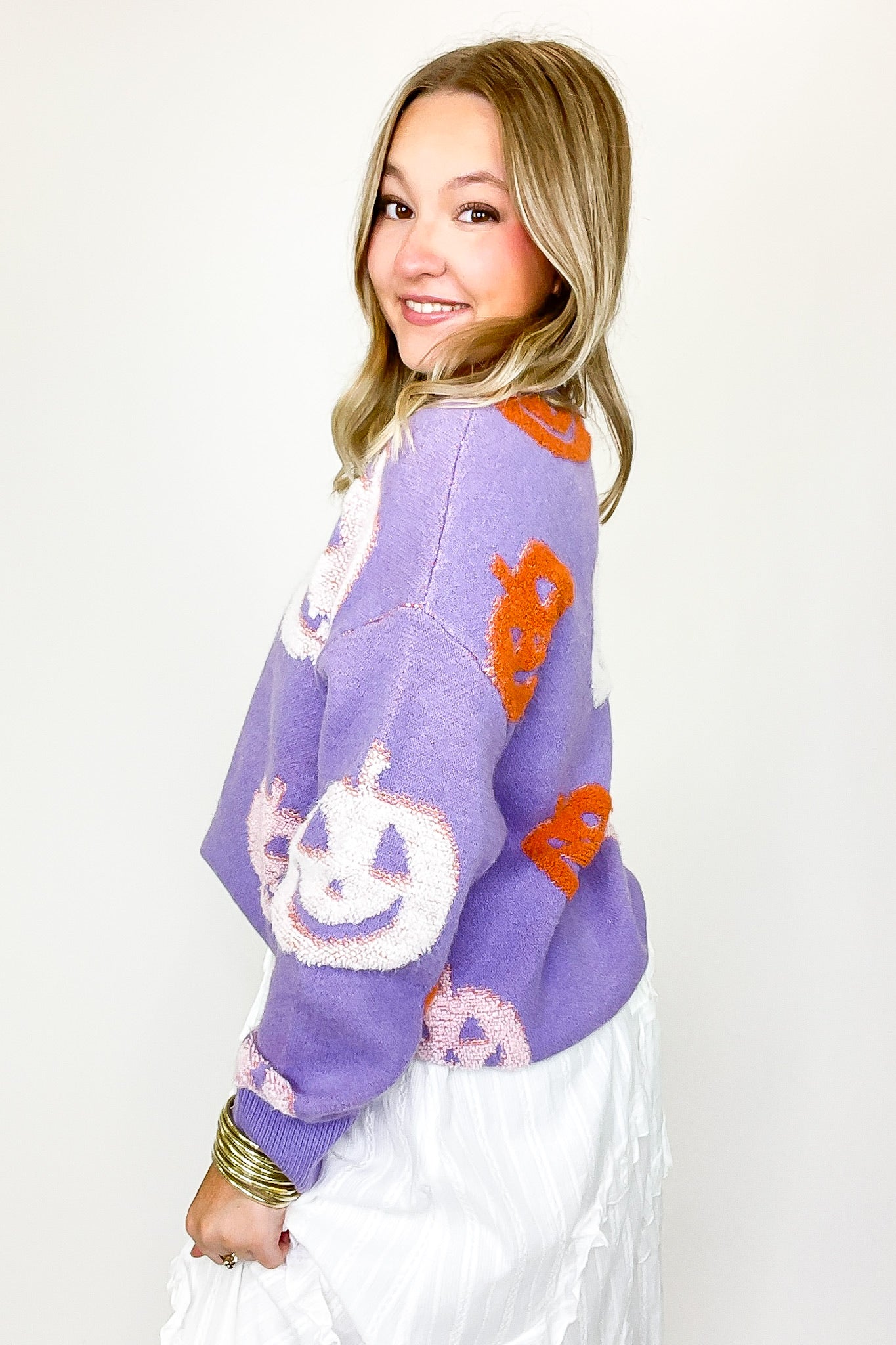 Fall Frosting Pumpkin Knit Sweater - Madison and Mallory