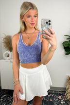Blueberry / SM Farran Washed Ribbed Padded Bra Tank Top - FINAL SALE - Madison and Mallory