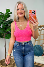  Farran Washed Ribbed Padded Bra Tank Top - BACK IN STOCK - Madison and Mallory