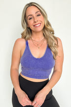 Farran Washed Ribbed Padded Bra Tank Top - FINAL SALE - Madison and Mallory