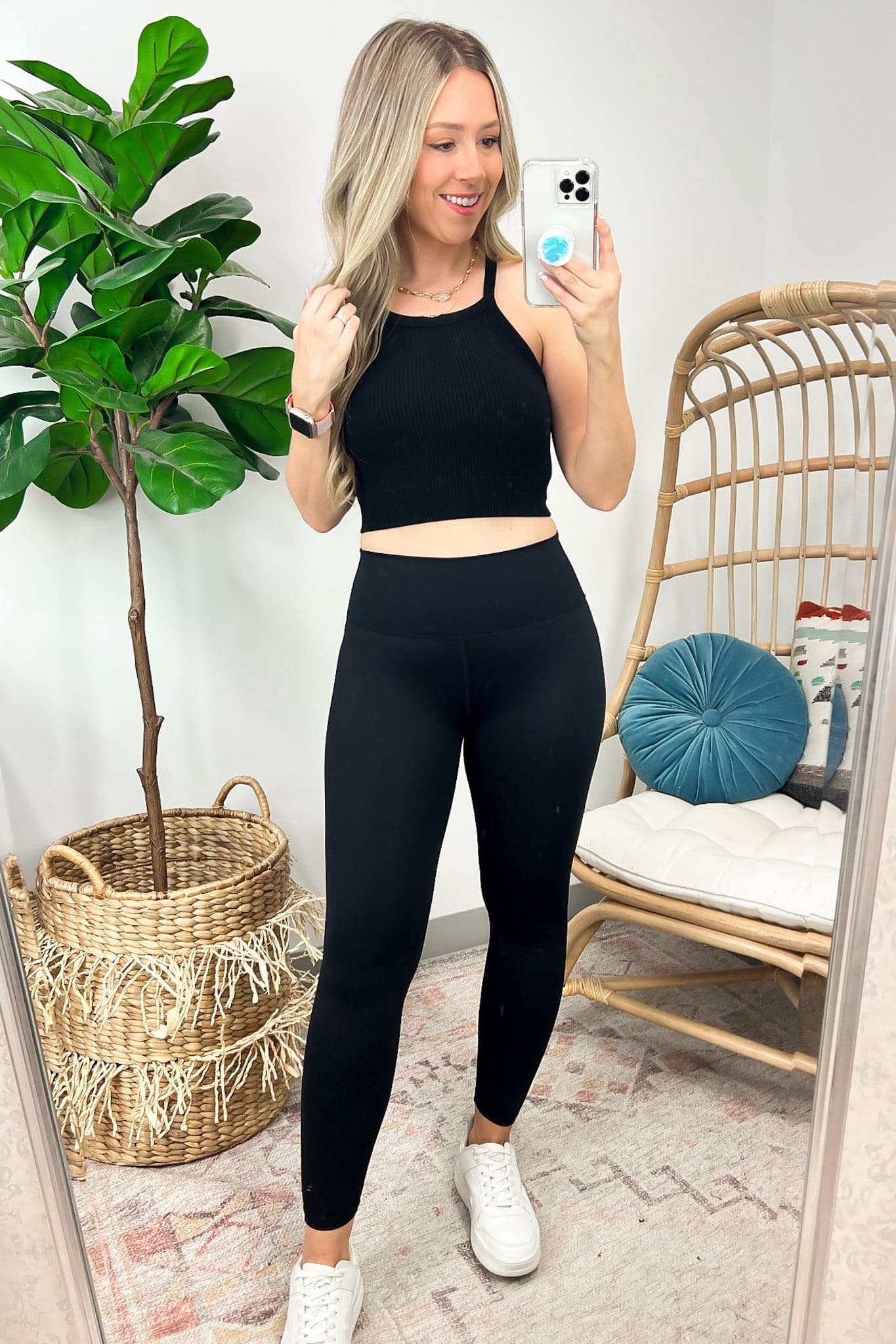  Amorina High Neck Ribbed Seamless Crop Top - FINAL SALE - Madison and Mallory