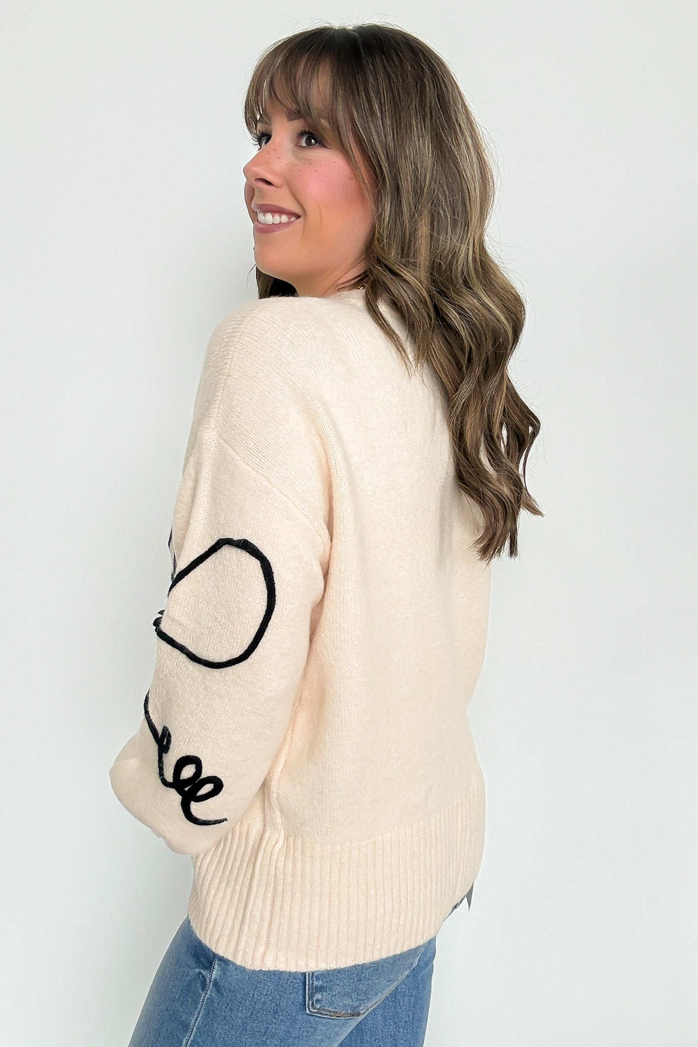  Favorite Option Bow Embroidered Sweater - Madison and Mallory