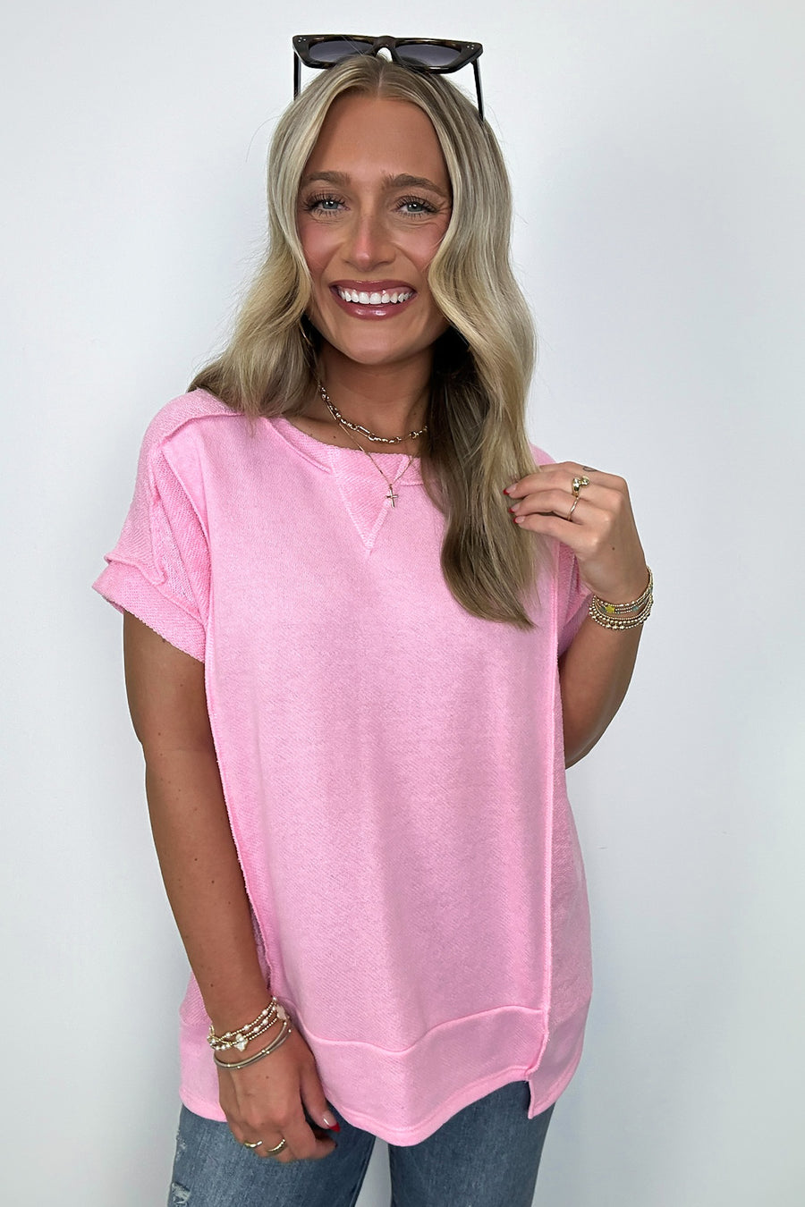  Favorite Reference High Low Short Sleeve Top - Madison and Mallory