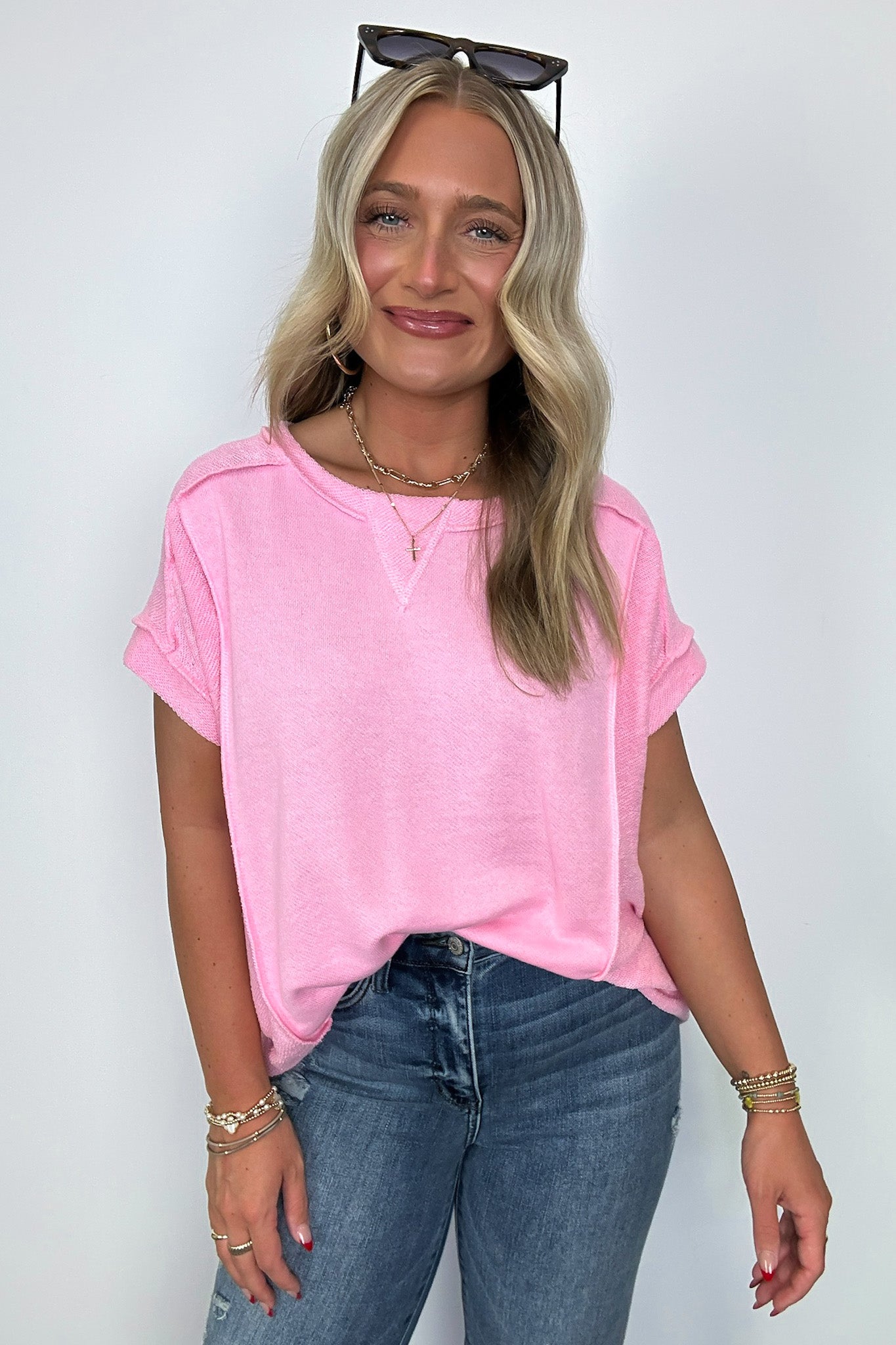  Favorite Reference High Low Short Sleeve Top - Madison and Mallory