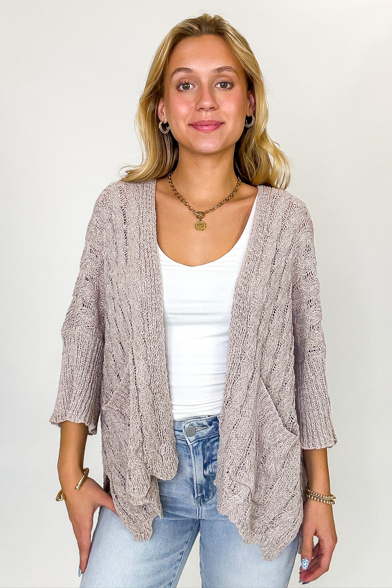 Featherlight Flowy Crochet Knit Cardigan - Madison and Mallory