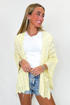 Pineapple / S Featherlight Flowy Crochet Knit Cardigan - Madison and Mallory