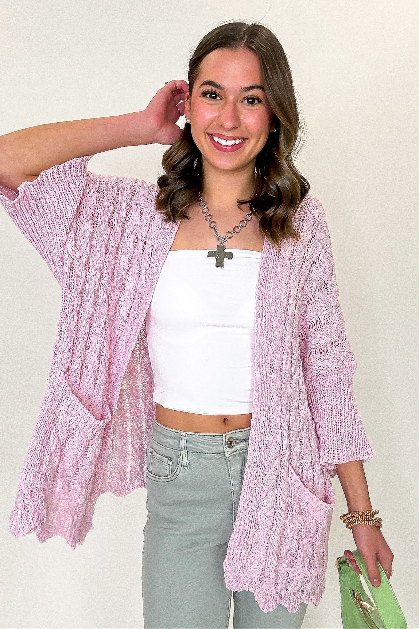 Featherlight Flowy Crochet Knit Cardigan - Madison and Mallory