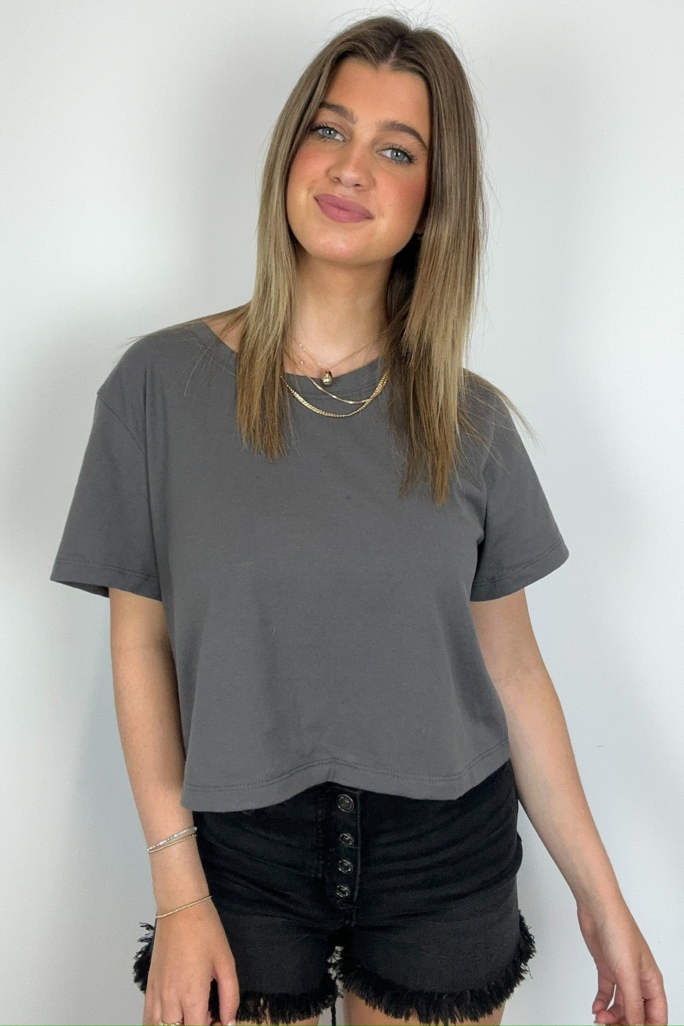  Feeling Cute Relaxed Cropped Tee - Madison and Mallory