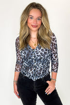 S / Leopard Feline Flare Ruffle Trim Animal Print Top - FINAL SALE - Madison and Mallory