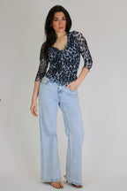 Feline Flare Ruffle Trim Animal Print Top - Madison and Mallory