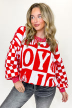 Festive Check JOY Oversized Sweater - FINAL SALE - Madison and Mallory