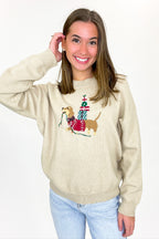 Festive Pup Holiday Knit Sweater - FINAL SALE - Madison and Mallory