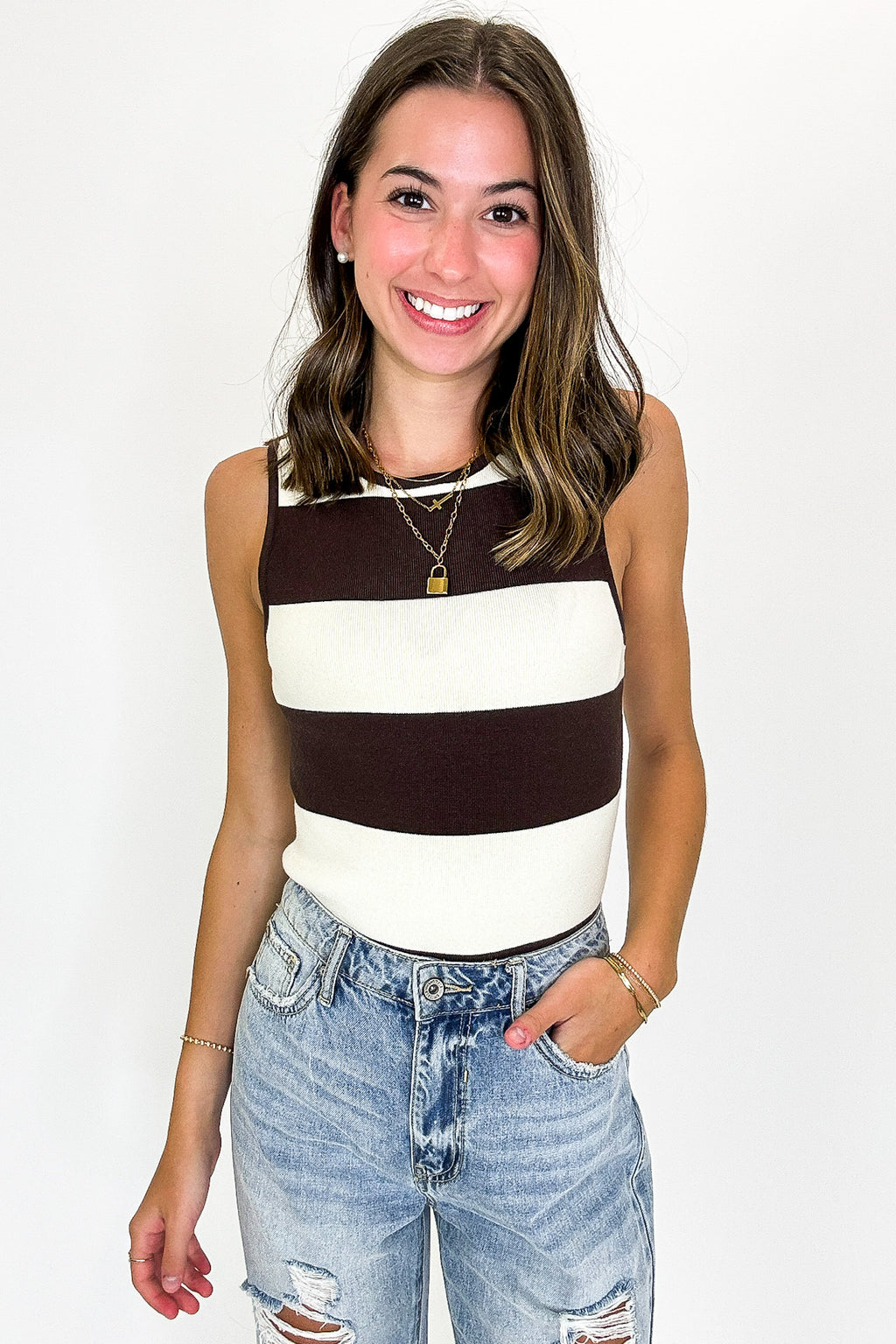 Fine Lines Striped Bodysuit - FINAL SALE - Madison and Mallory