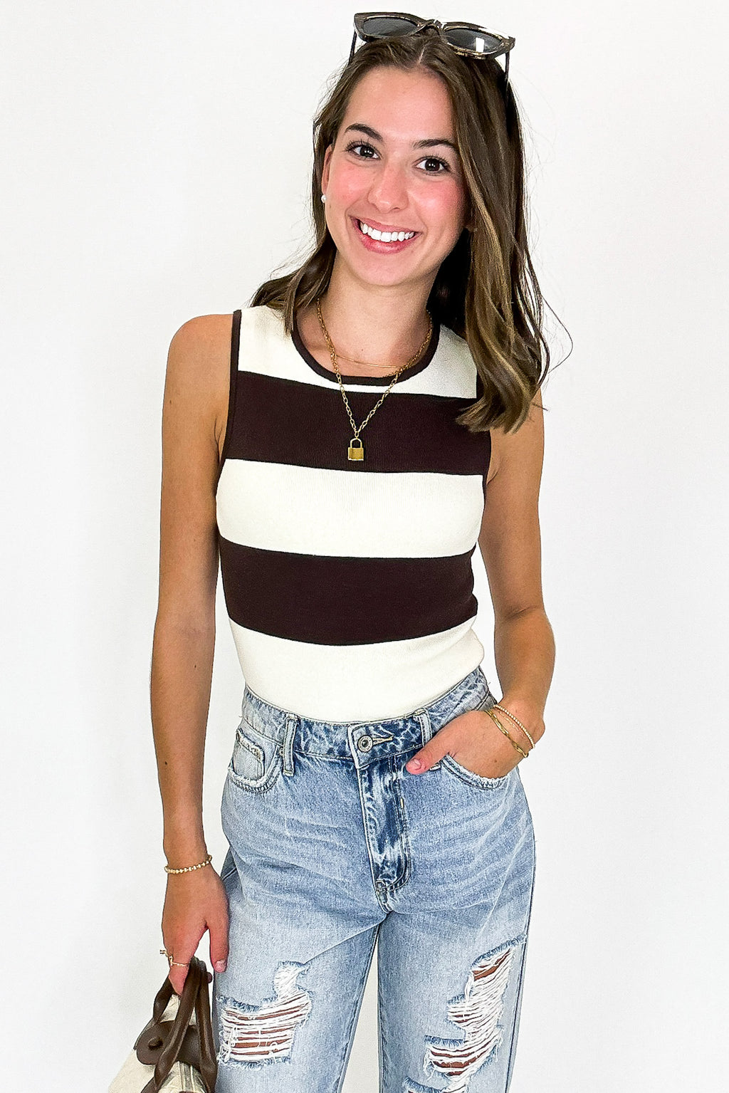 Fine Lines Striped Bodysuit - FINAL SALE - Madison and Mallory