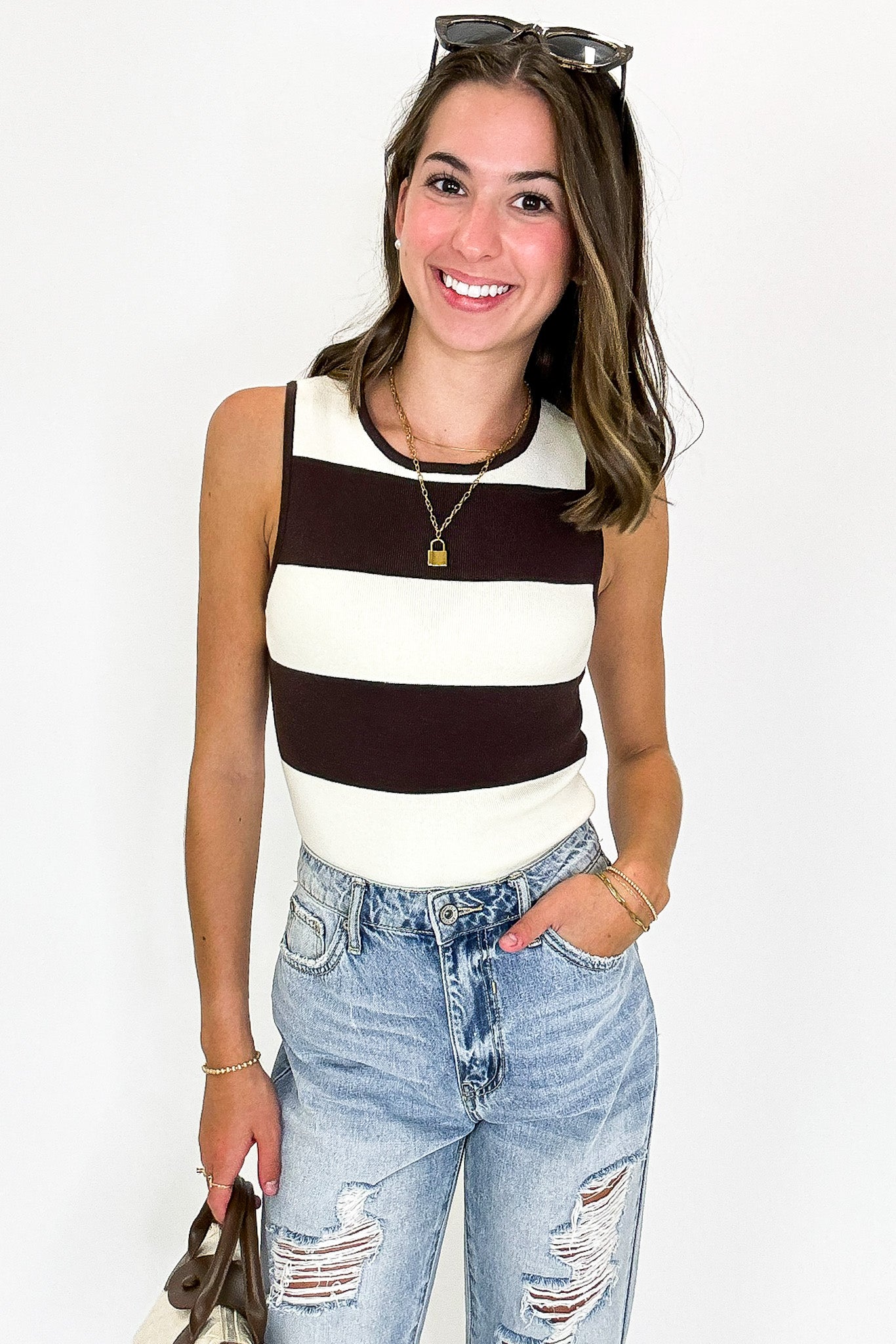 Fine Lines Striped Bodysuit - FINAL SALE - Madison and Mallory
