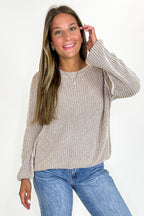 Ash Mocha / S Fireside Stone Washed Round Neck Sweater - FINAL SALE - Madison and Mallory