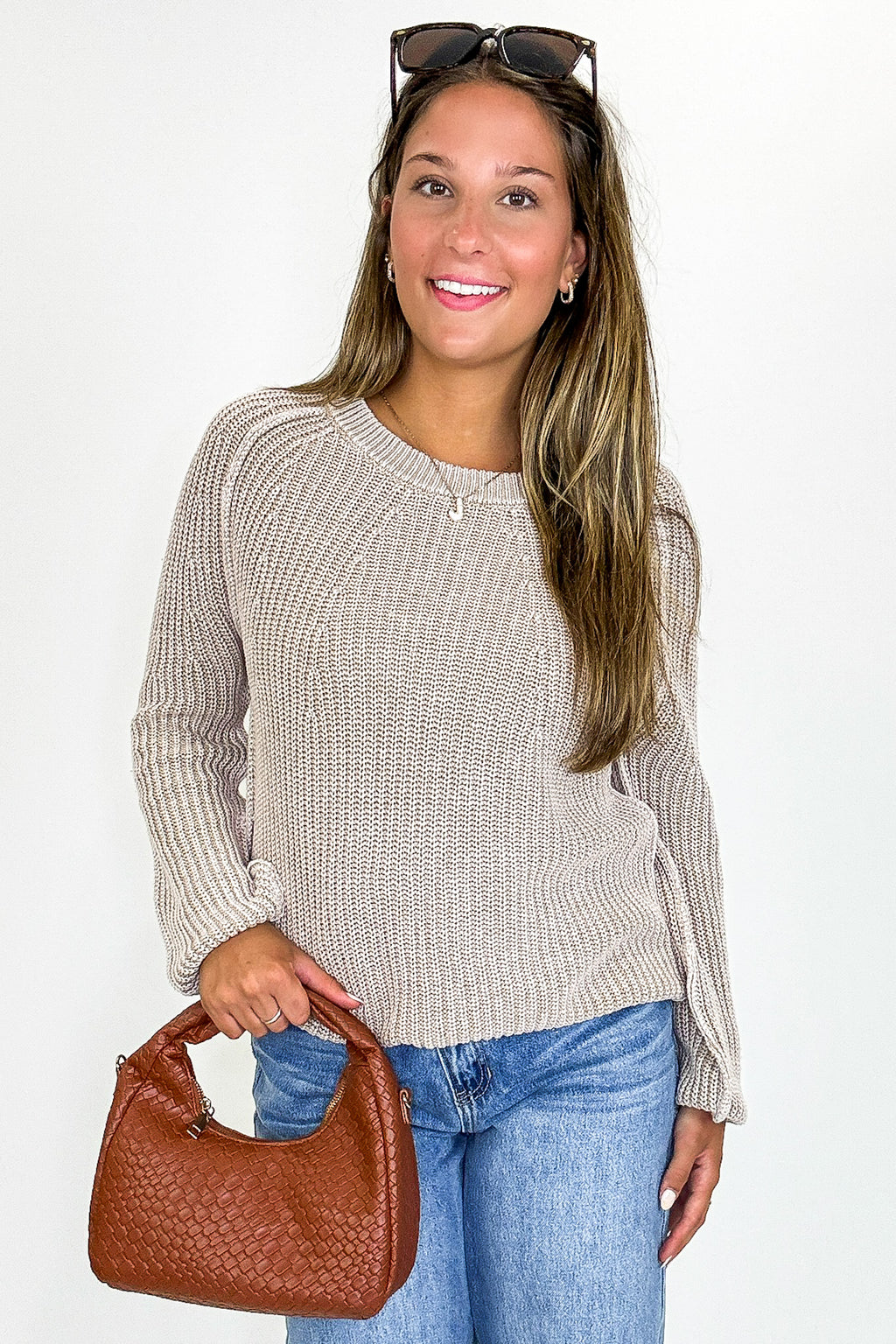 Fireside Stone Washed Round Neck Sweater - FINAL SALE - Madison and Mallory