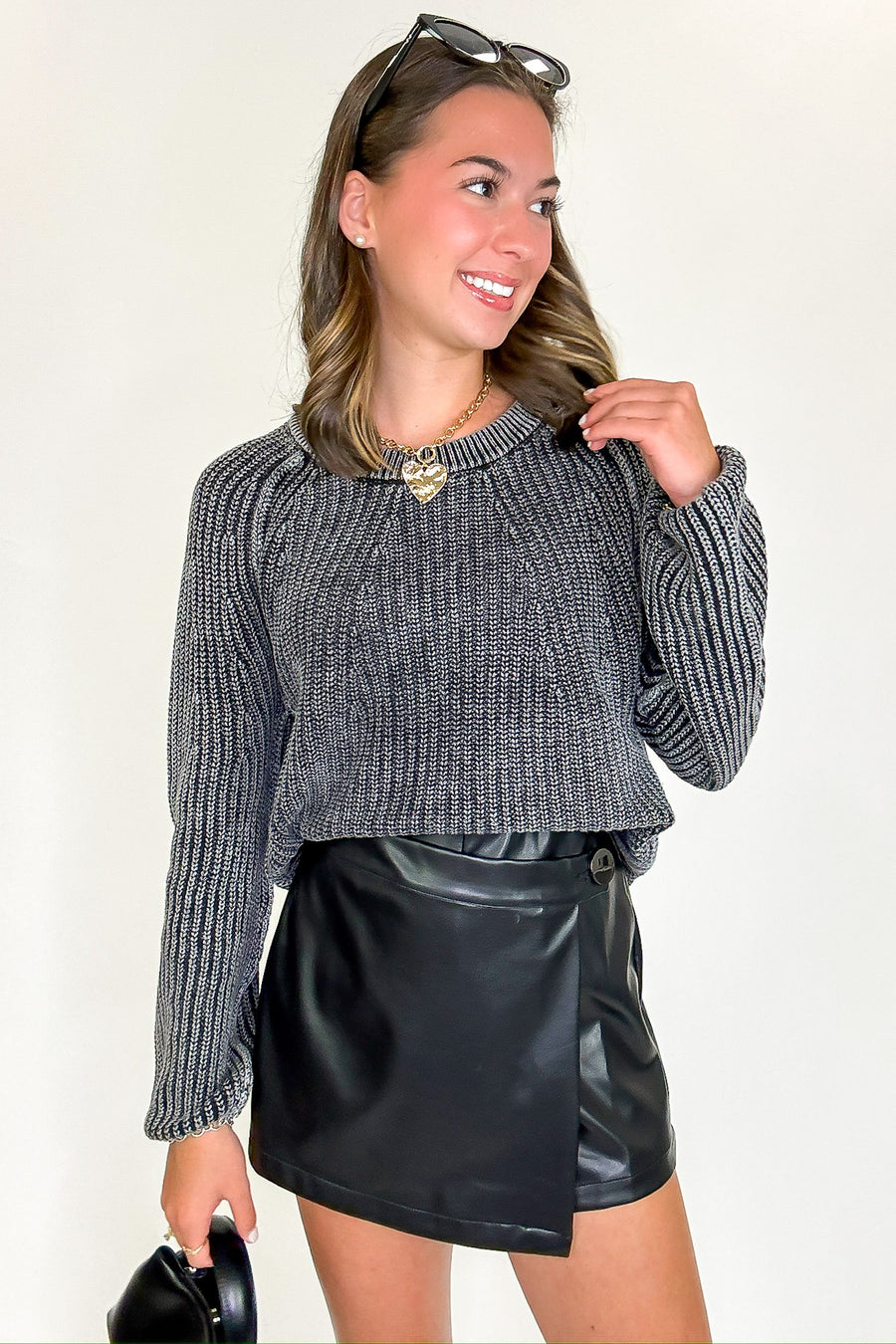 Fireside Stone Washed Round Neck Sweater - Madison and Mallory