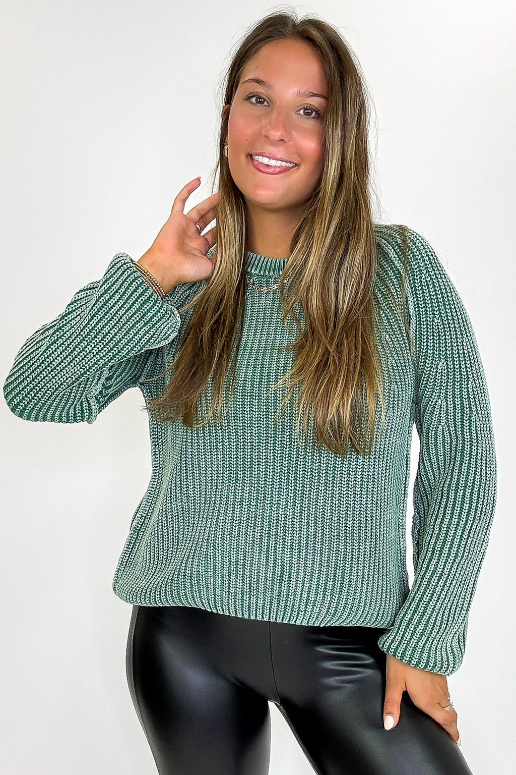 Fireside Stone Washed Round Neck Sweater - FINAL SALE - Madison and Mallory