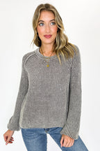 Fireside Stone Washed Round Neck Sweater - FINAL SALE - Madison and Mallory