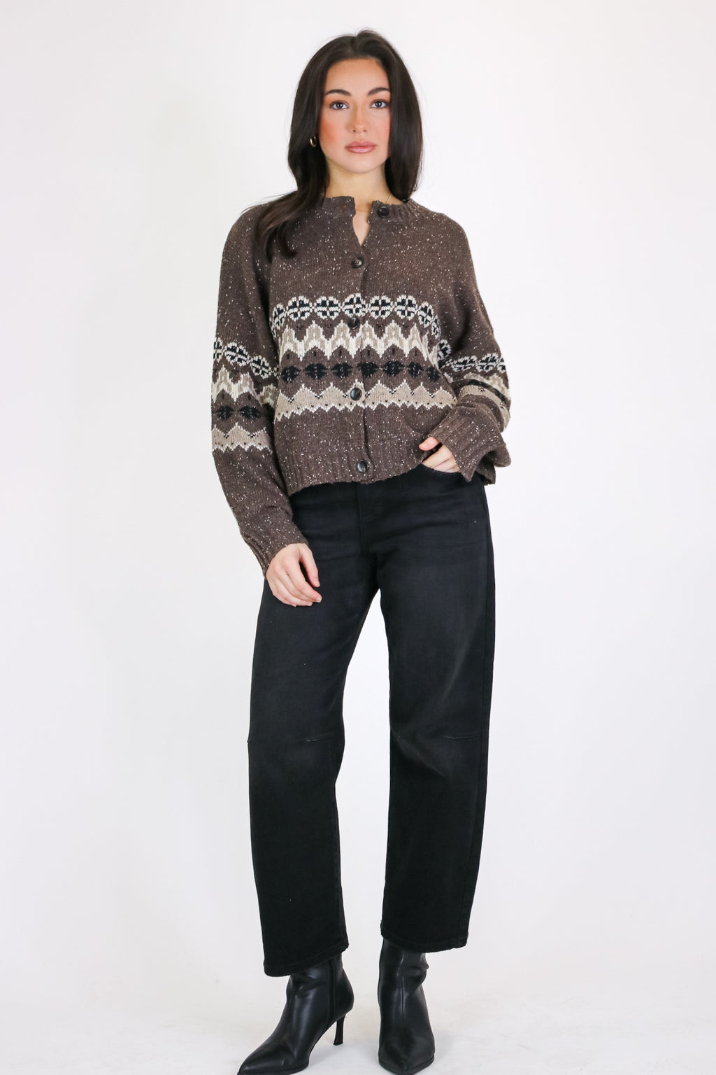 First Frost Fair Isle Knit Cardigan Sweater