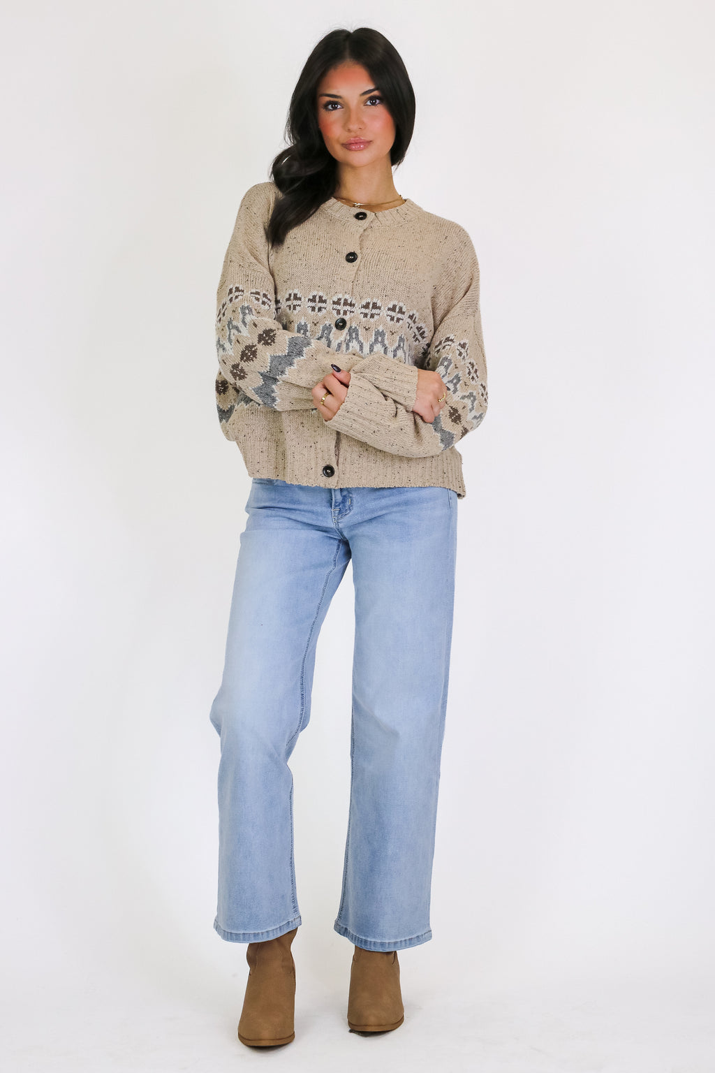 First Frost Fair Isle Knit Cardigan Sweater