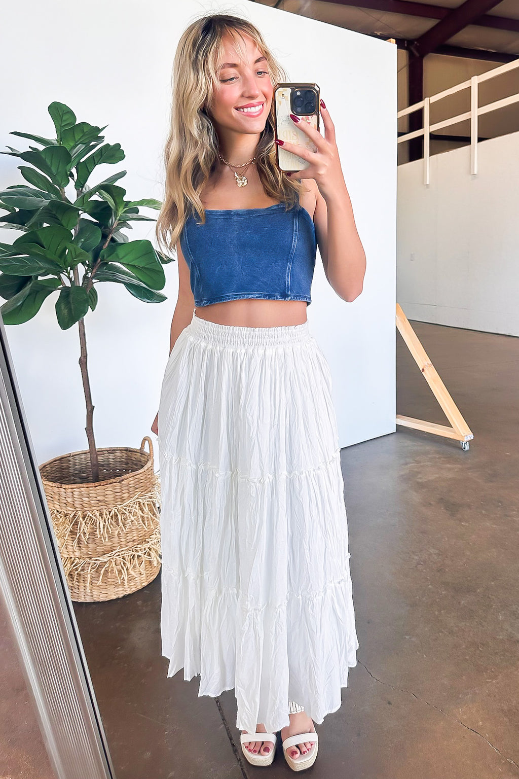White / S Flirtatious Crush Flowy Maxi Skirt - FINAL SALE - Madison and Mallory
