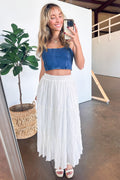 White / S Flirtatious Crush Flowy Maxi Skirt - FINAL SALE - Madison and Mallory