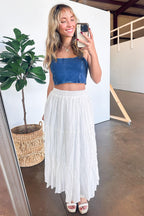 White / S Flirtatious Crush Flowy Maxi Skirt - FINAL SALE - Madison and Mallory
