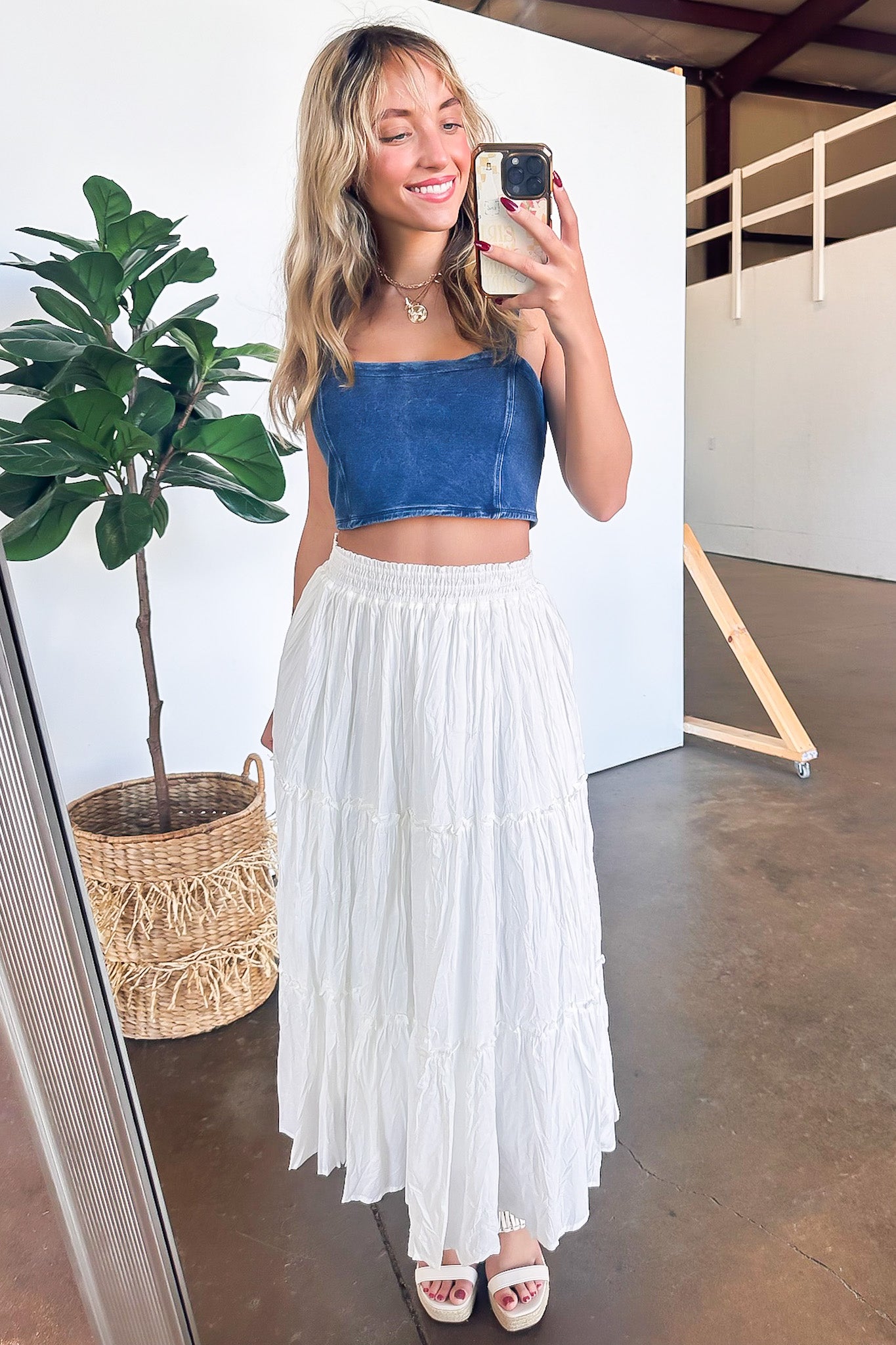 White / S Flirtatious Crush Flowy Maxi Skirt - FINAL SALE - Madison and Mallory