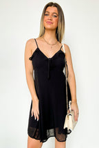 S / Black Flirtatious Match Ruffle Trim Dress - FINAL SALE - Madison and Mallory