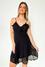  Flirtatious Match Ruffle Trim Dress - FINAL SALE - Madison and Mallory