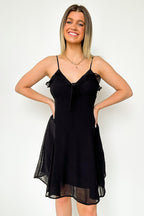 Flirtatious Match Ruffle Trim Dress - FINAL SALE - Madison and Mallory