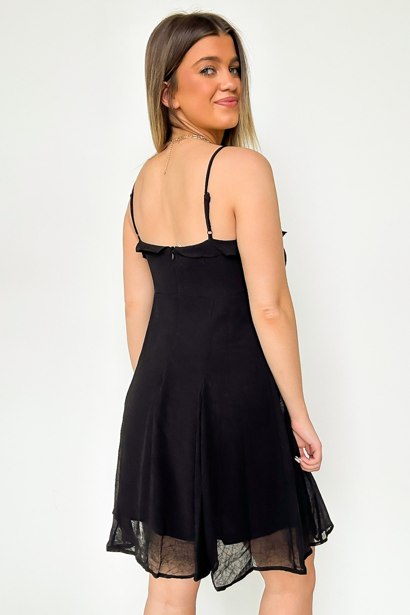  Flirtatious Match Ruffle Trim Dress - FINAL SALE - Madison and Mallory