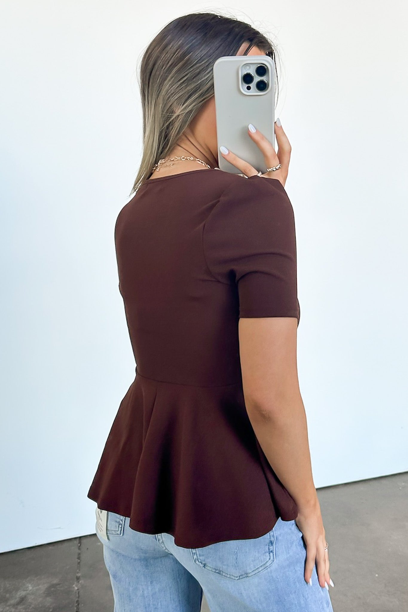  Flirtatious Sweetness V-Neck Peplum Top - FINAL SALE - Madison and Mallory
