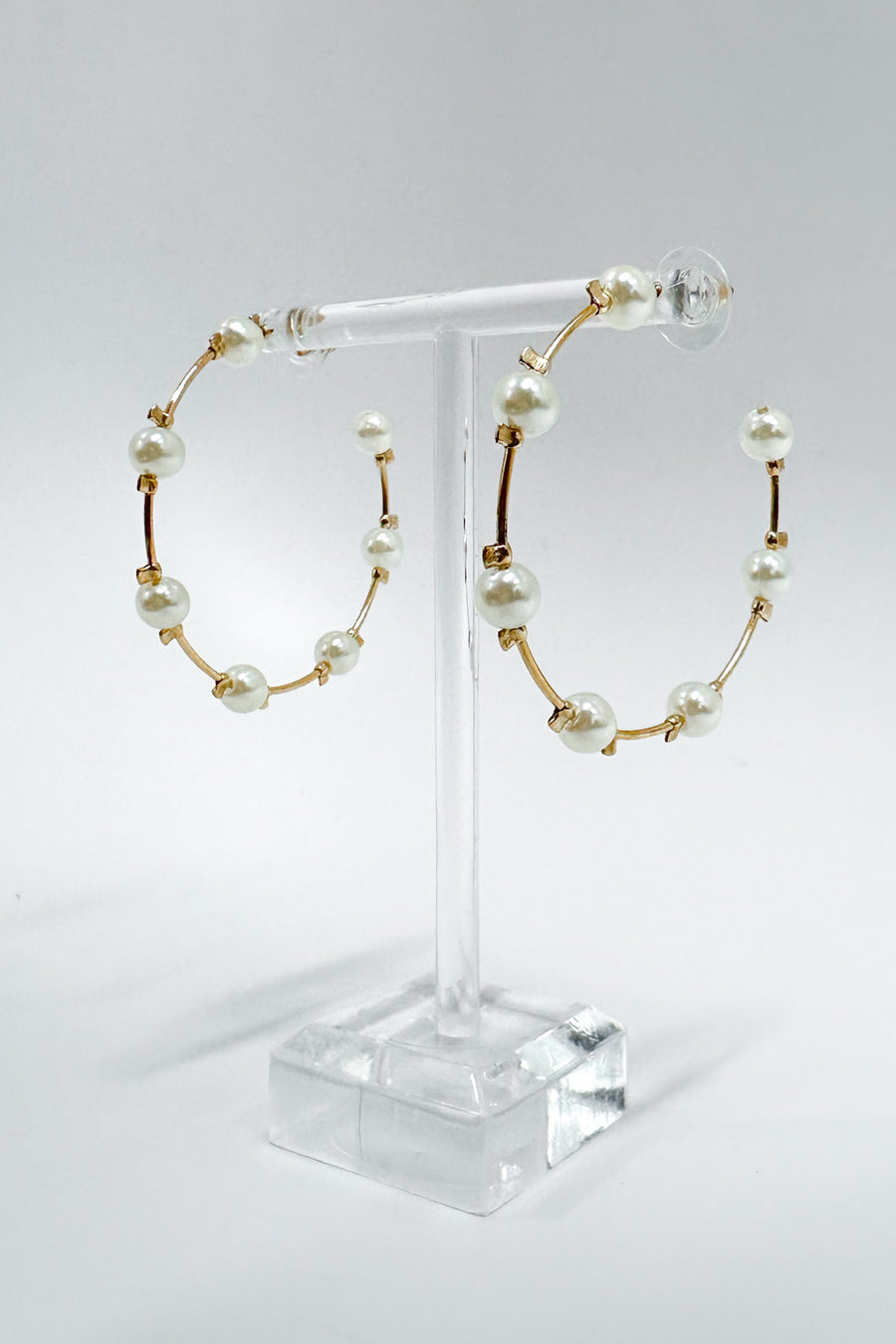 Gold Flirty Delight Pearl Hoop Earrings - Madison and Mallory