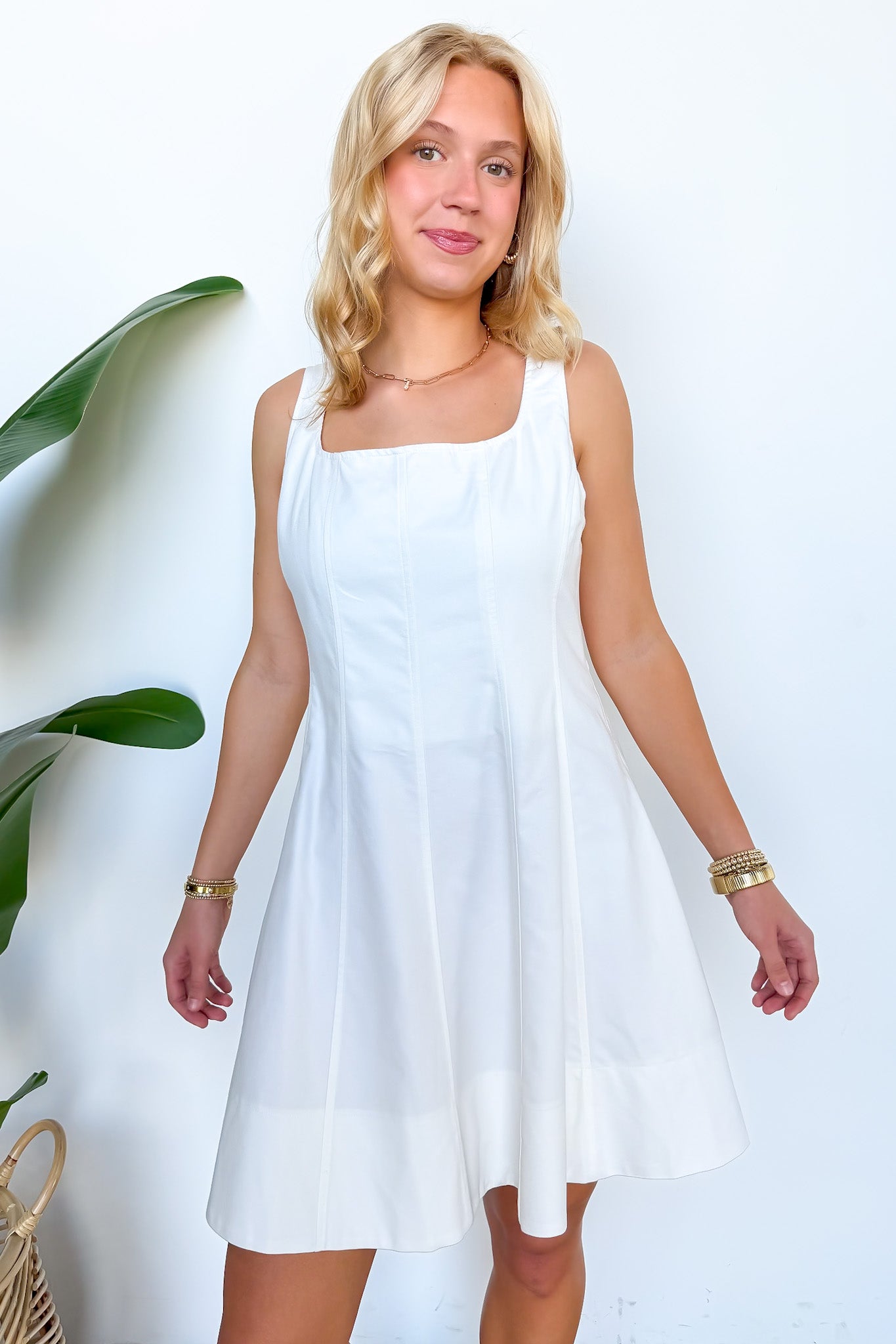 Flirty Frame Square Neck Tank Dress - Madison and Mallory