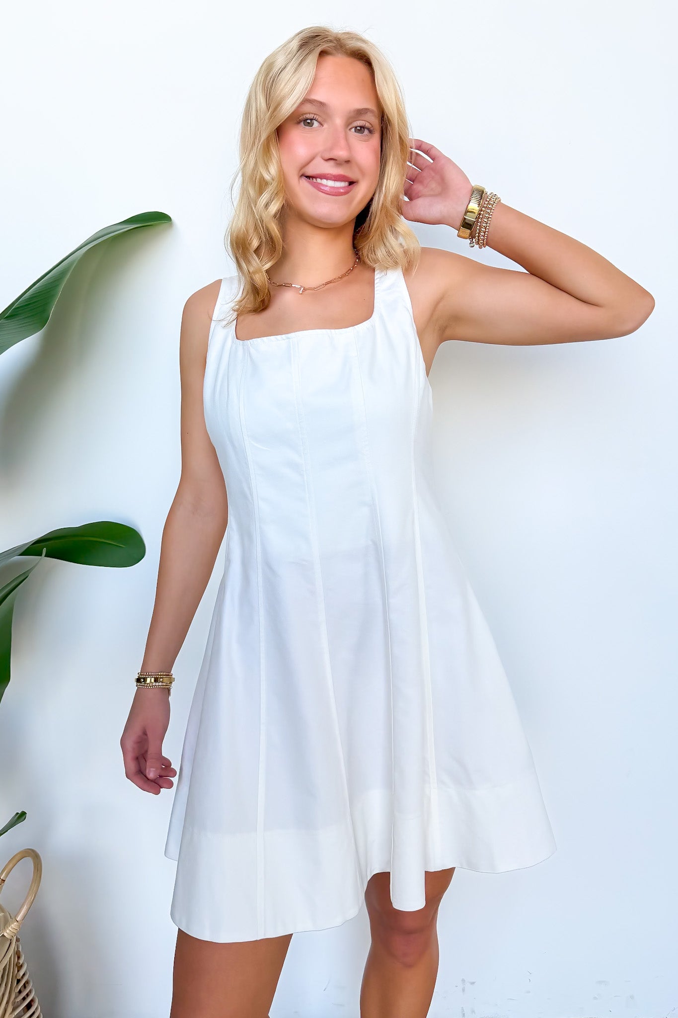 Flirty Frame Square Neck Tank Dress - Madison and Mallory