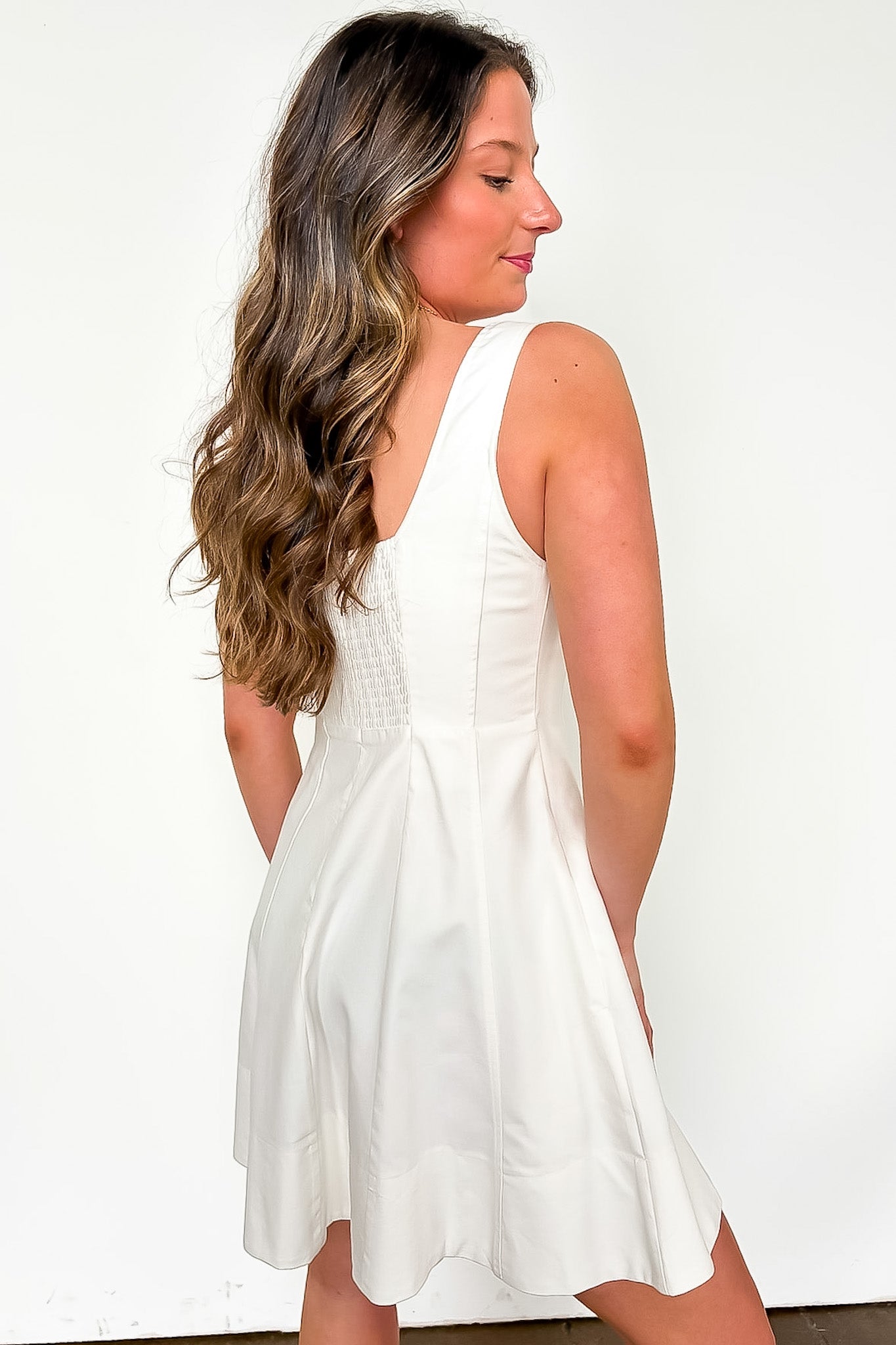 Flirty Frame Square Neck Tank Dress - Madison and Mallory