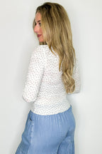 Flora Veil Embossed Long Sleeve Knit Top - FINAL SALE - Madison and Mallory