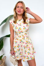 Floral Frame Ruched Dress - Madison and Mallory
