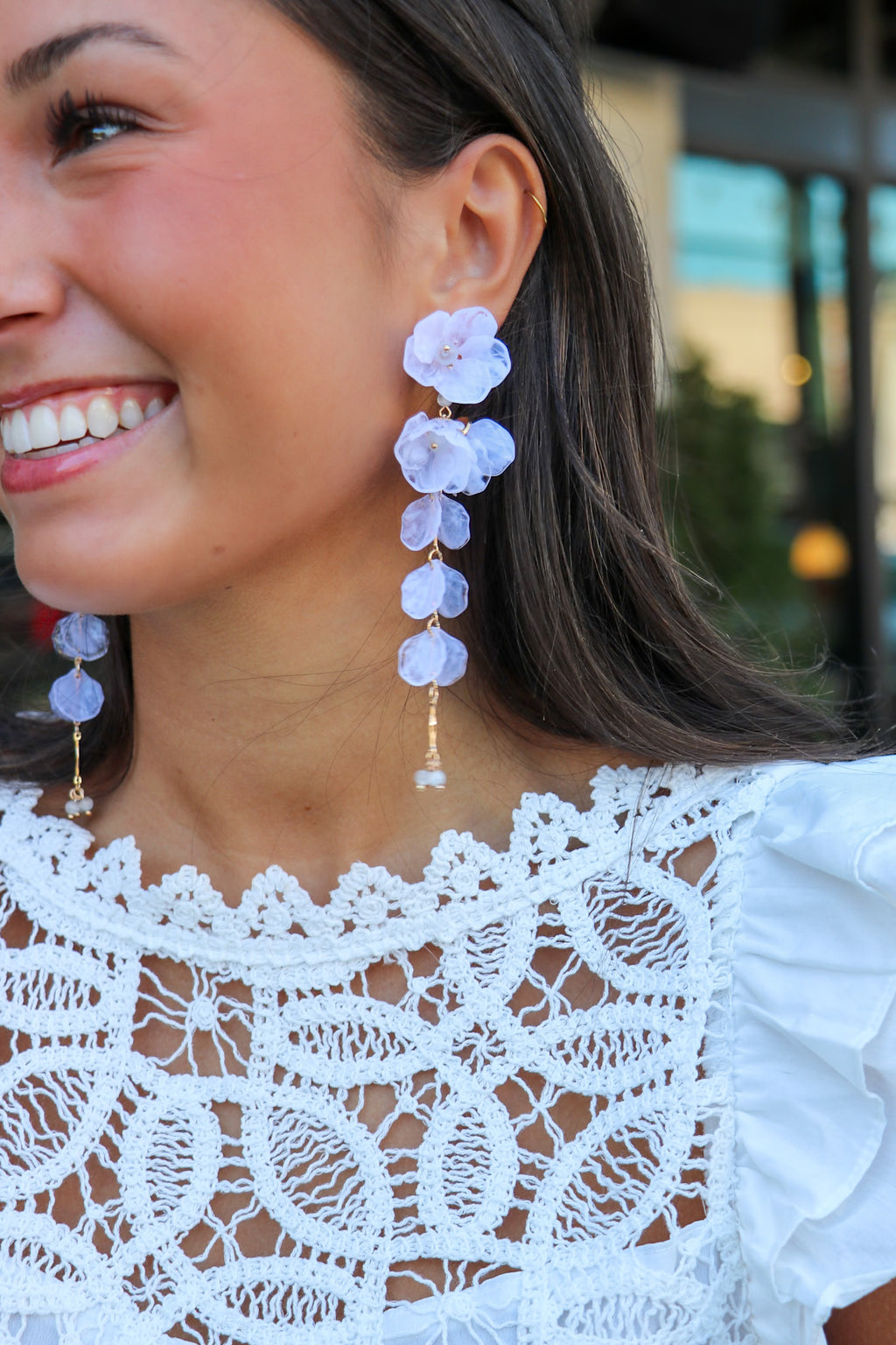 Floral Cascade Acrylic Cluster Drop Earrings - Madison and Mallory