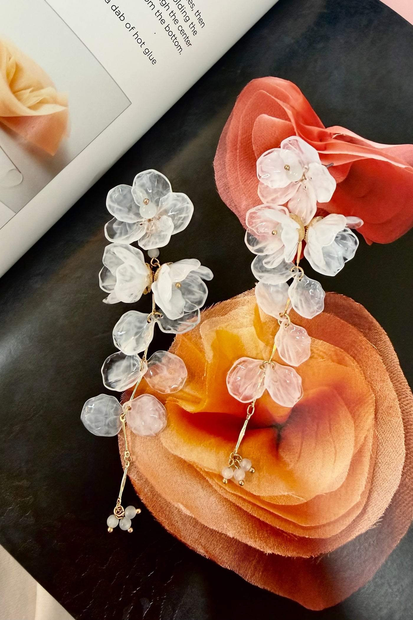 Floral Cascade Acrylic Cluster Drop Earrings - Madison and Mallory