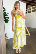 Florence Watercolor Floral Ruffled Maxi Dress - Madison and Mallory