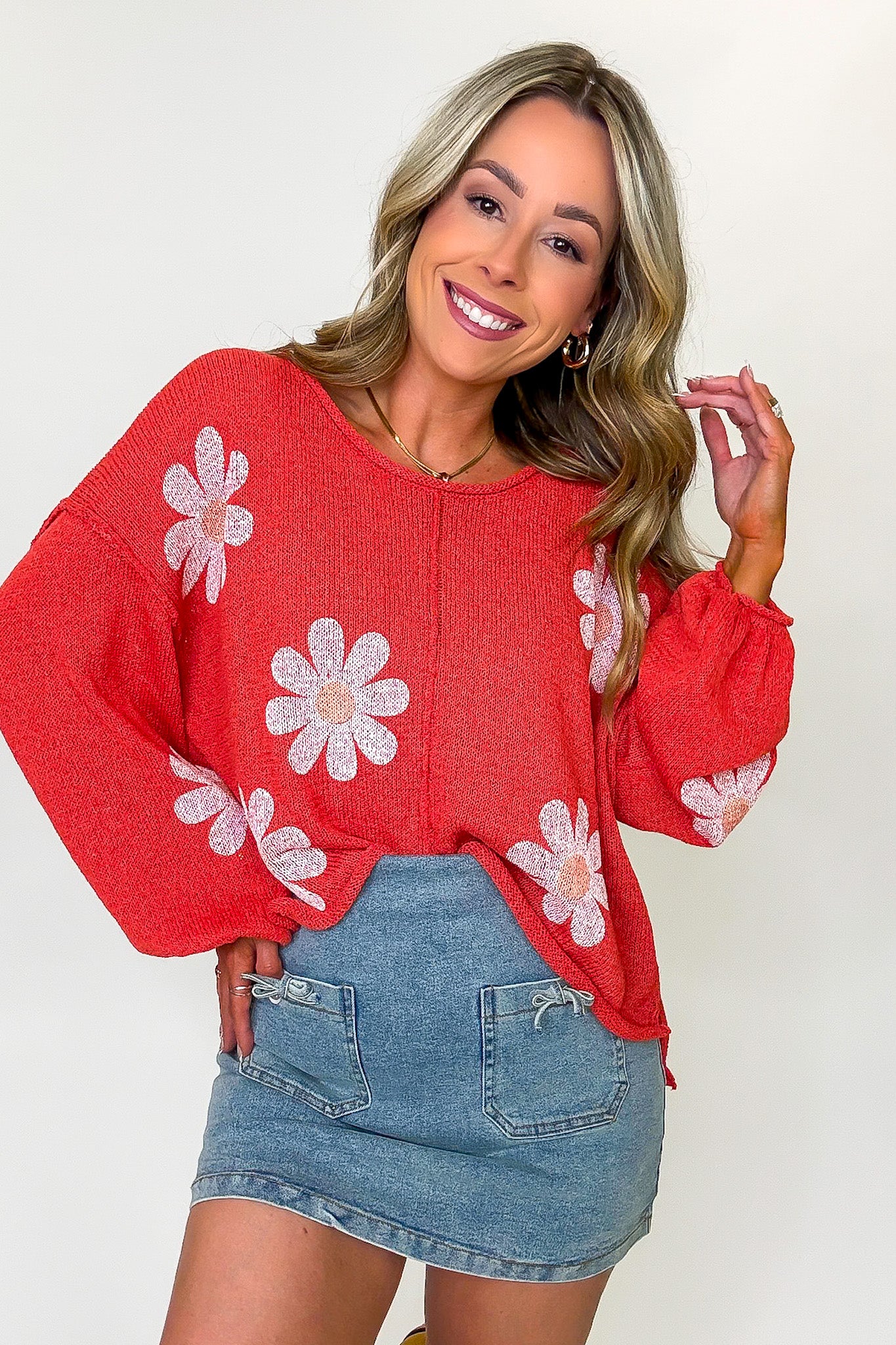 Flutter Bloom Relaxed Knit Sweater - Madison and Mallory