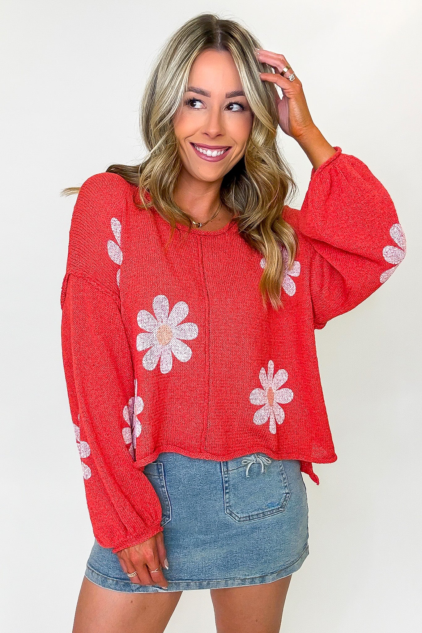 Flutter Bloom Relaxed Knit Sweater - Madison and Mallory