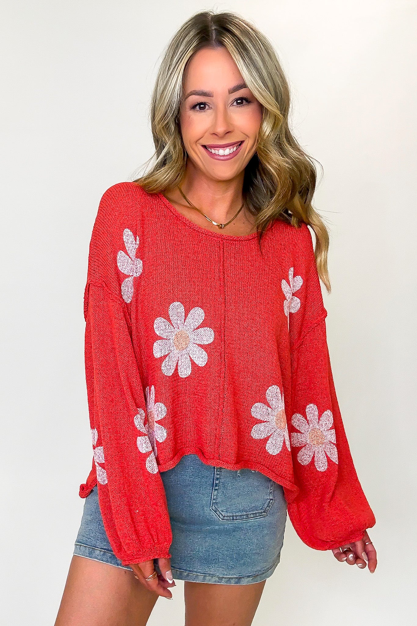 Flutter Bloom Relaxed Knit Sweater - Madison and Mallory